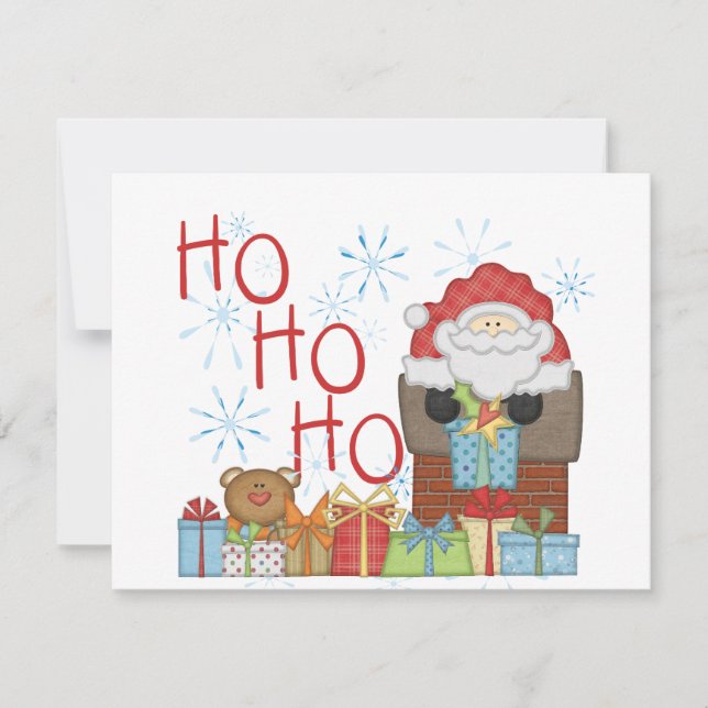 Santa Ho Ho Ho Tshirts and Gifts Holiday Card (Front)