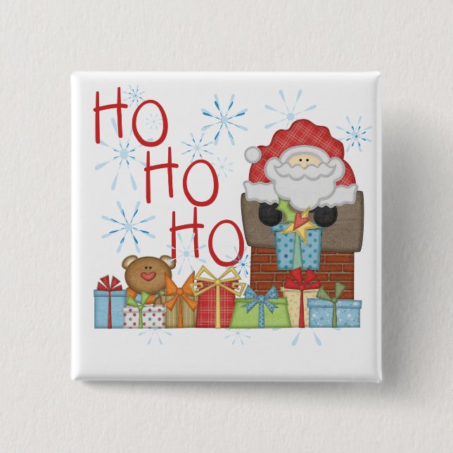 Santa Ho Ho Ho Tshirts and Gifts Pinback Button (Front)