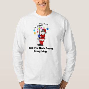 Santa Holding Decorated Antenna Christmas T-Shirt