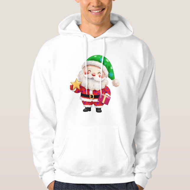 Santa Holding Star & Gift Hoodie (Front)