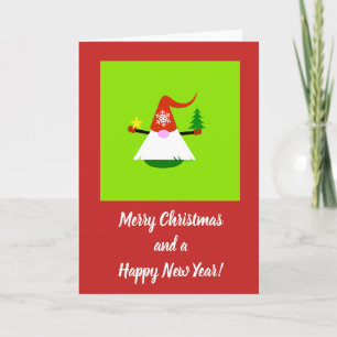 Santa Holiday Gnome Christmas  Card