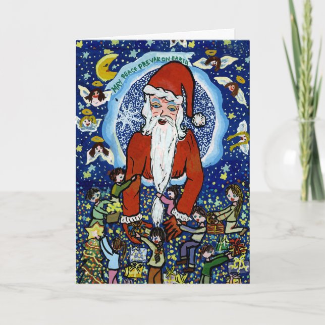 Santa Holiday Greeting Card by Young Artist (Front)