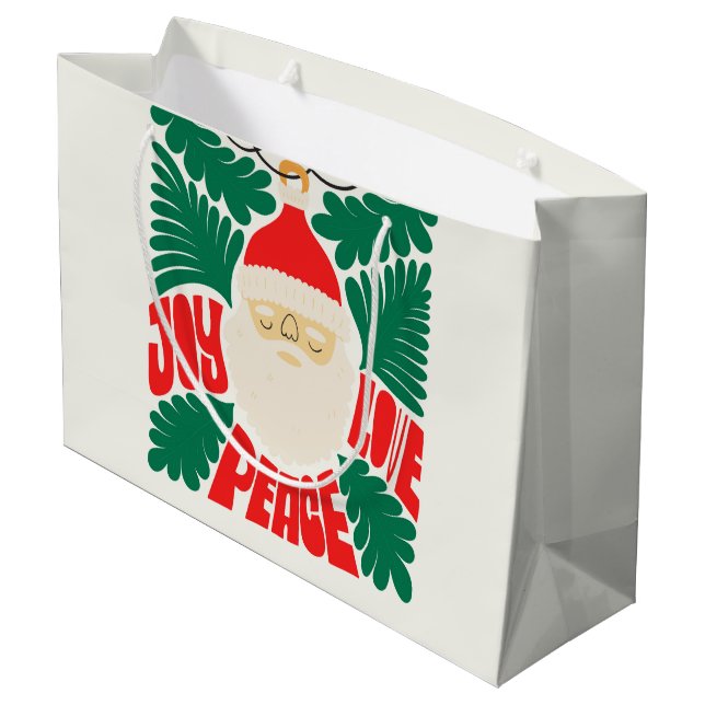 Santa Holiday  Large Gift Bag (Back Angled)