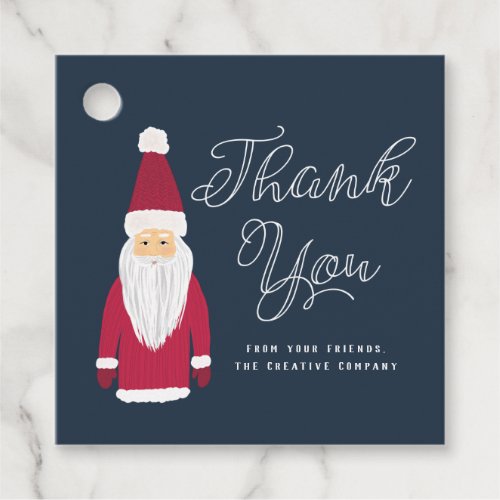 Santa Holiday Thank You Gift Exchange Navy Favor Tags