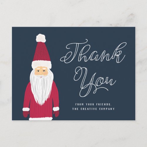 Santa Holiday Thank You Postcard