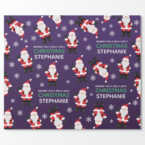 Santa Holly Jolly Wrapping Paper