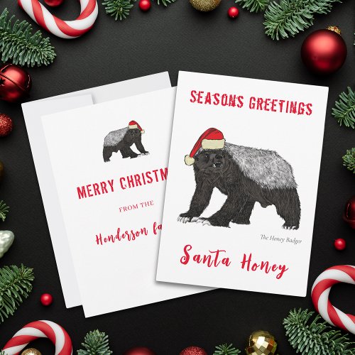 Santa Honey Funny Christmas Honey badger Quote Holiday Card