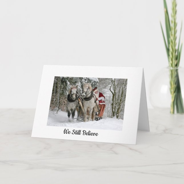 Santa horse and sleigh Christmas card (Front)