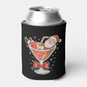 Santa Hot Mess Martini Glass Christmas Xmas Can Cooler