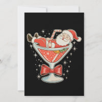 Santa Hot Mess Martini Glass Christmas Xmas