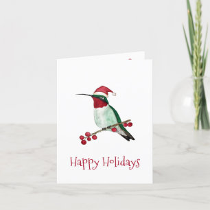 Santa Hummingbird Holiday Card