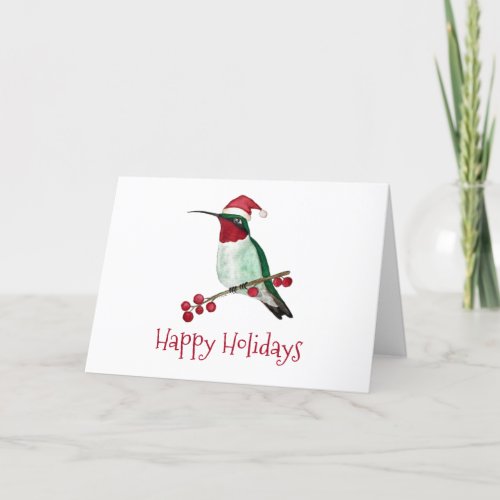 Santa Hummingbird Holiday Card