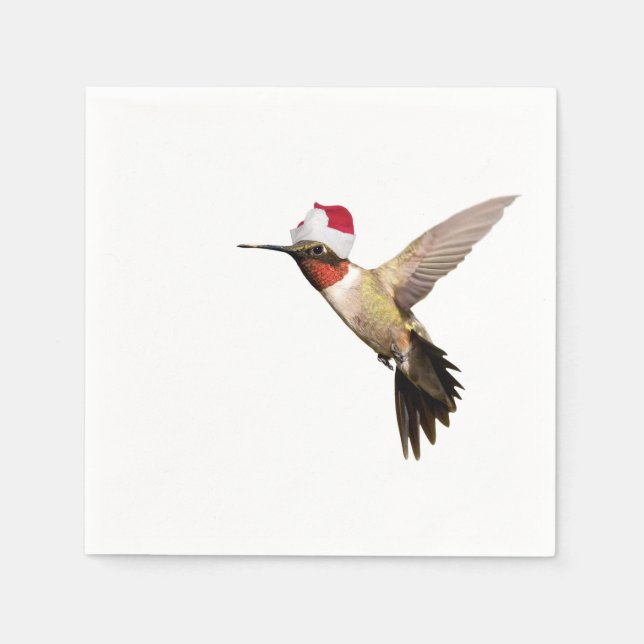 Santa Hummingbird Paper Napkins (Front)