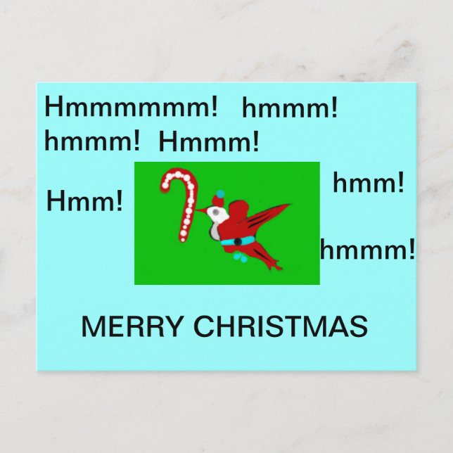 Santa hummingbird postcard (Front)