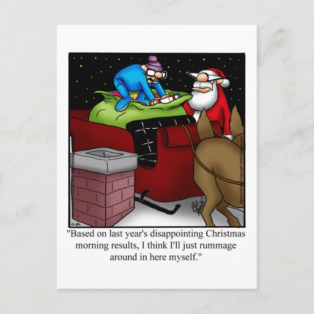 Santa Humor Christmas Postcard (Front)