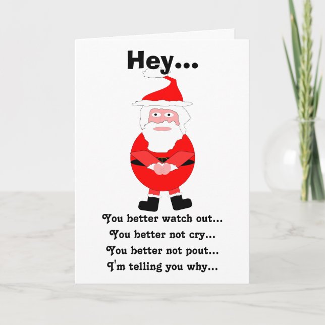 Santa Humorous Christmas Card (Front)