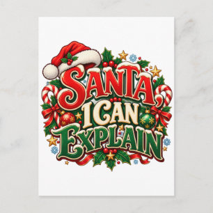 Santa I Can Explain Funny Christmas Postcard