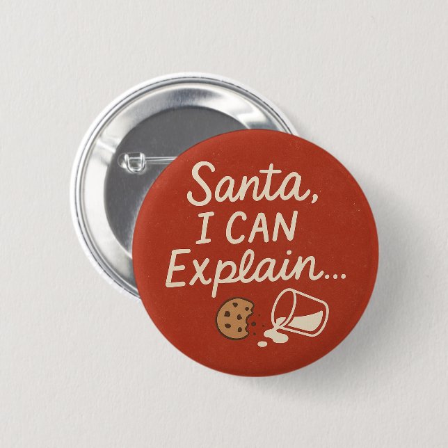 Santa, I Can Explain Funny Christmas Quote Button (Front & Back)