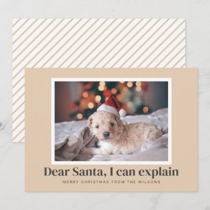 Santa, I Can Explain Funny Pet Photo  Holiday Card