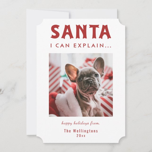 Santa I Can Explain Holiday Humor Photo Card (Front)
