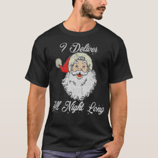 Santa I Deliver All Night Long Vintage Distressed T-Shirt