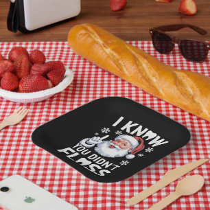Santa I Know You Didn't Floss Dentist Dental Xmas Paper Plates