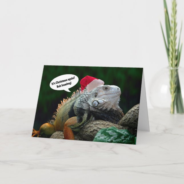 Santa Iguana Christmas greeting card (Front)