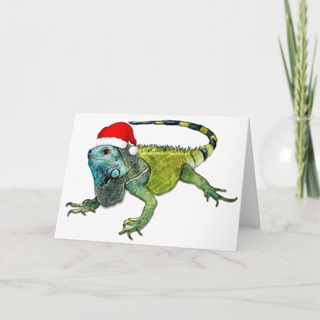 Santa Iguana Holiday Card (Front)