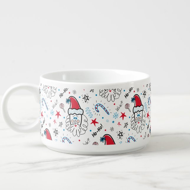 Santa illustration Christmas Stocking stuffers Bowl (Right)