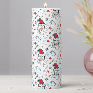 Santa illustration Christmas Stocking stuffers Pillar Candle