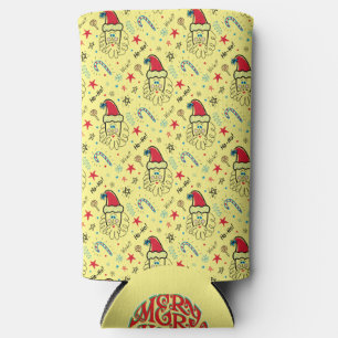 Santa illustration Christmas Stocking stuffers Seltzer Can Cooler
