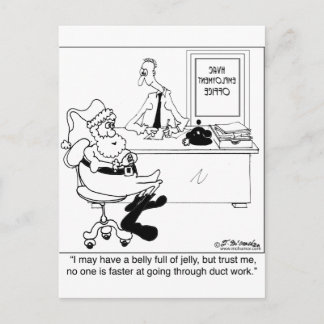 Santa in an Heating & Air Employment Office Holiday Postcard