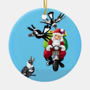 Santa in Australia Ceramic Ornament