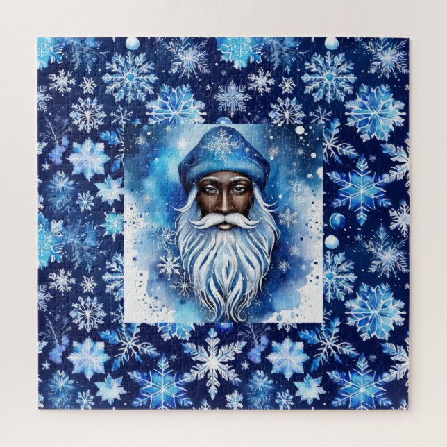 Santa in Blue  Jigsaw Puzzle (Vertical)