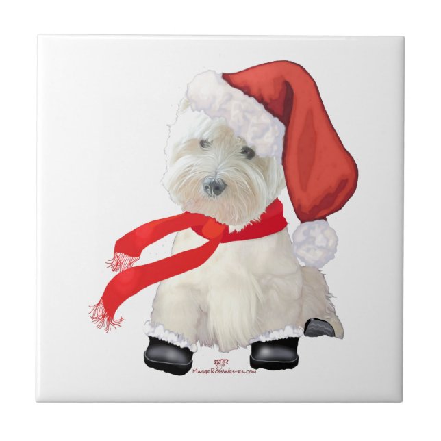 Santa in Boots Ceramic Tile (Front)