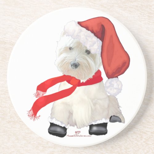 Santa in Boots Sandstone Coaster