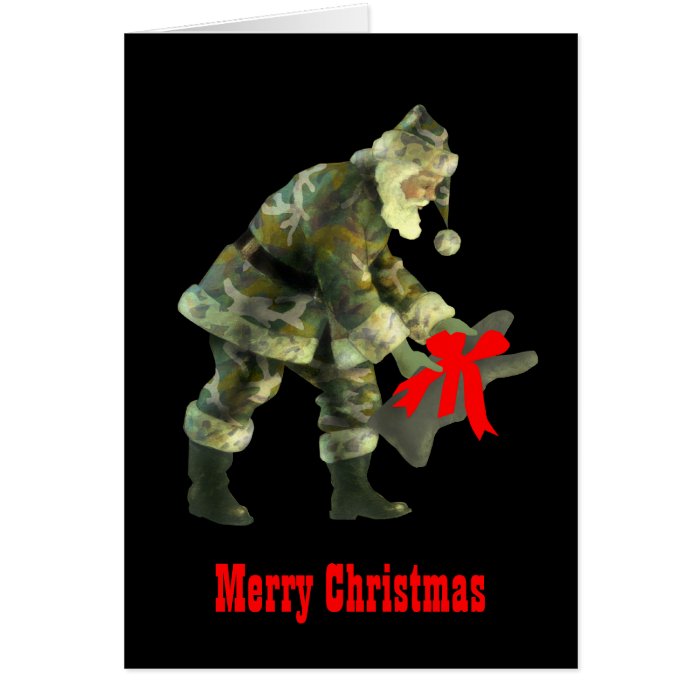 Santa in Camouflage Cards