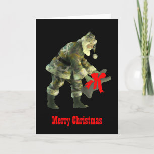 Santa in Camouflage Holiday Card