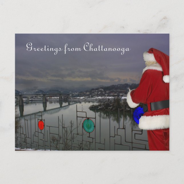 Santa in Chattanooga Holiday Postcard (Front)