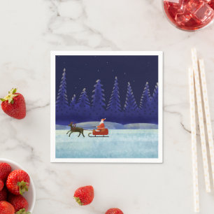 Santa in Christmas Night Napkins