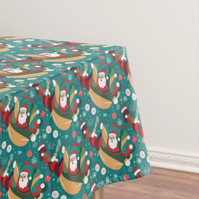 Santa in Christmas pattern Tablecloth (In Situ)