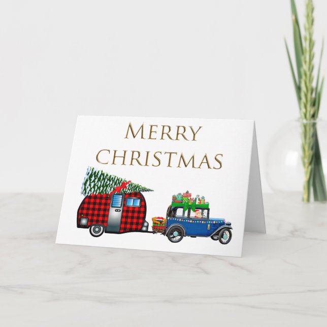 Santa In Classic Car Card (Front)