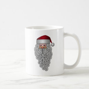 Santa in Curly Beard Christmas Coffee Mug