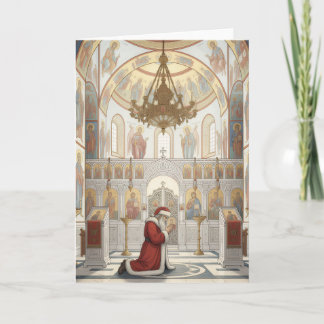 Santa in Eastern Orthodox Church Christmas Card