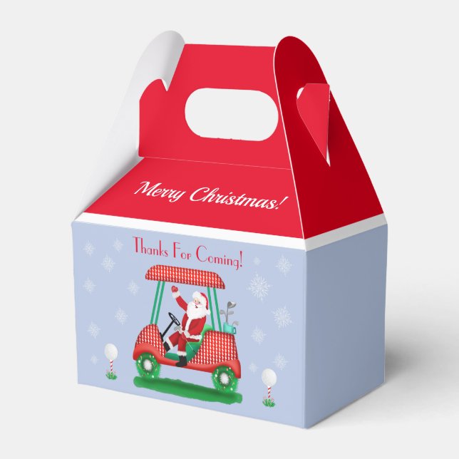 Santa In Golf Cart Merry Christmas  Favor Boxes (Front Side)