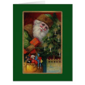 Santa in Green Big Greeting Card (Front)