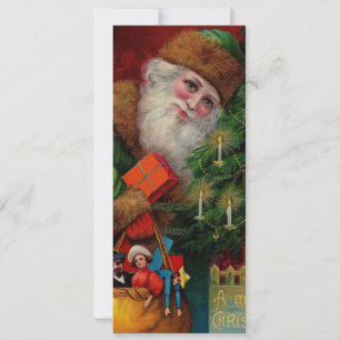 Santa in Green Invitation