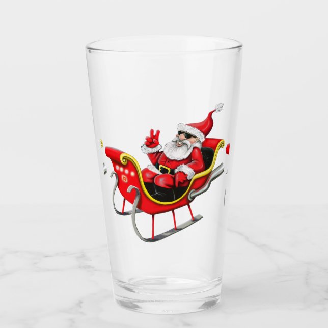 Santa In His Slay Glass (Front)