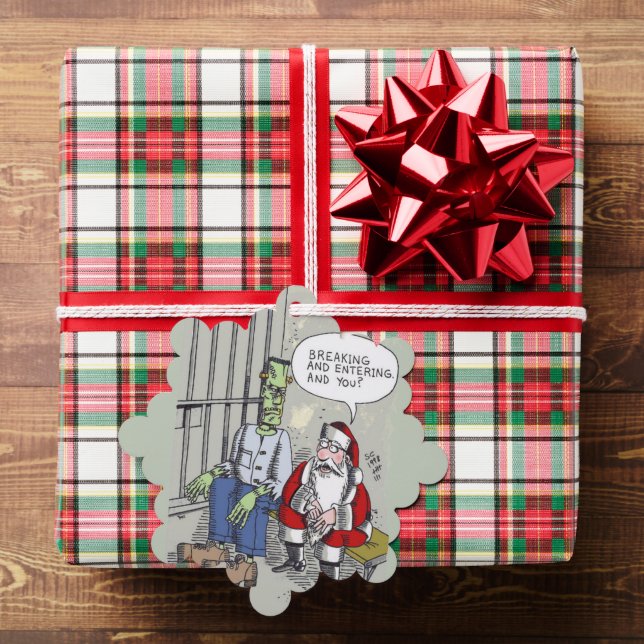 Santa In Jail snowflake paper ornament Card (Insitu (Gift))