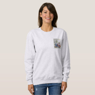 Santa In Jail women ash gray sweatshirt pocket